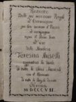 MANOSCRITTO MUSICALE recante il titolo: "Ristretto delle più necessarie regole ed osservazioni per ben suonare il Basso ed accompagnare sopra il Piano Forte ad uso della Marchesa Teresina Muselli, aggiuntavi la tavola di tutte le Chiavi Musicali con il ricercario di tutte le Regole descritte", datato