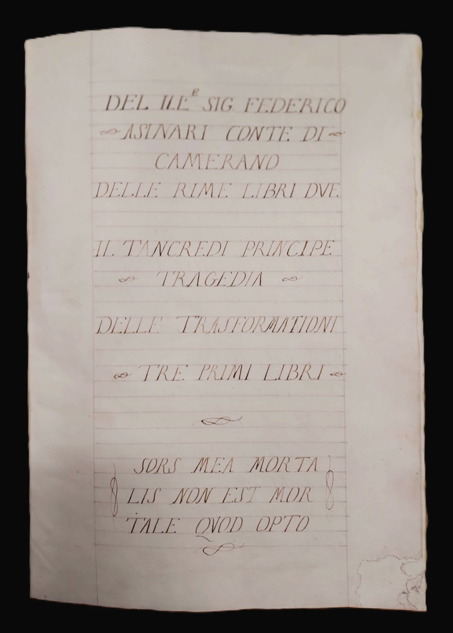 DELLE RIME LIBRI DUE. Il Tancredi Principe tragedia. Delle trasformazioni tre libri due. - immagine 3