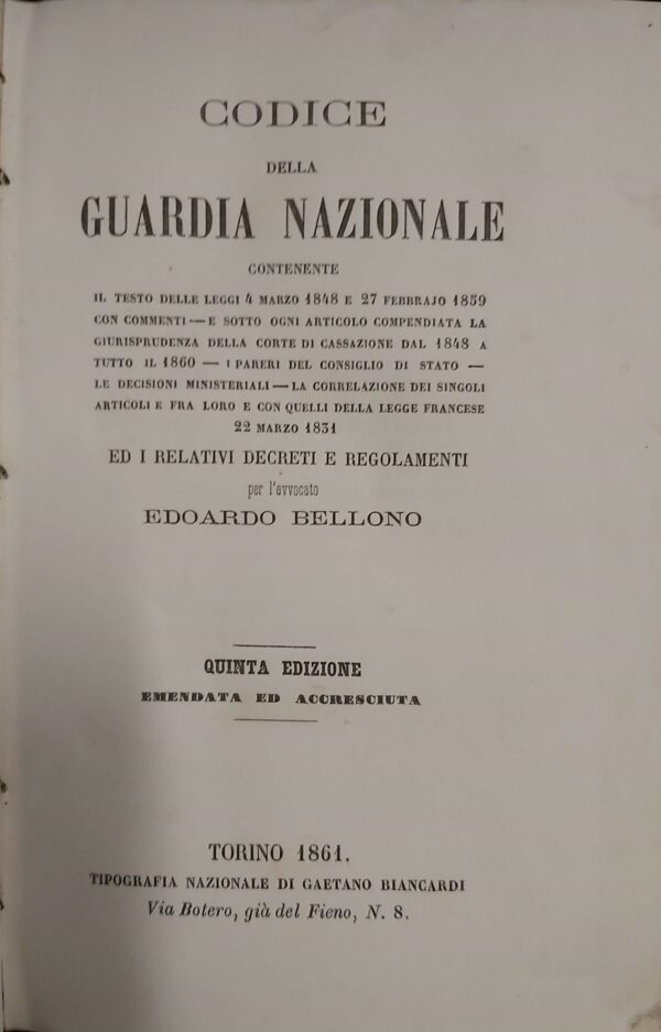 CODICE DELLA GUARDIA NAZIONALE